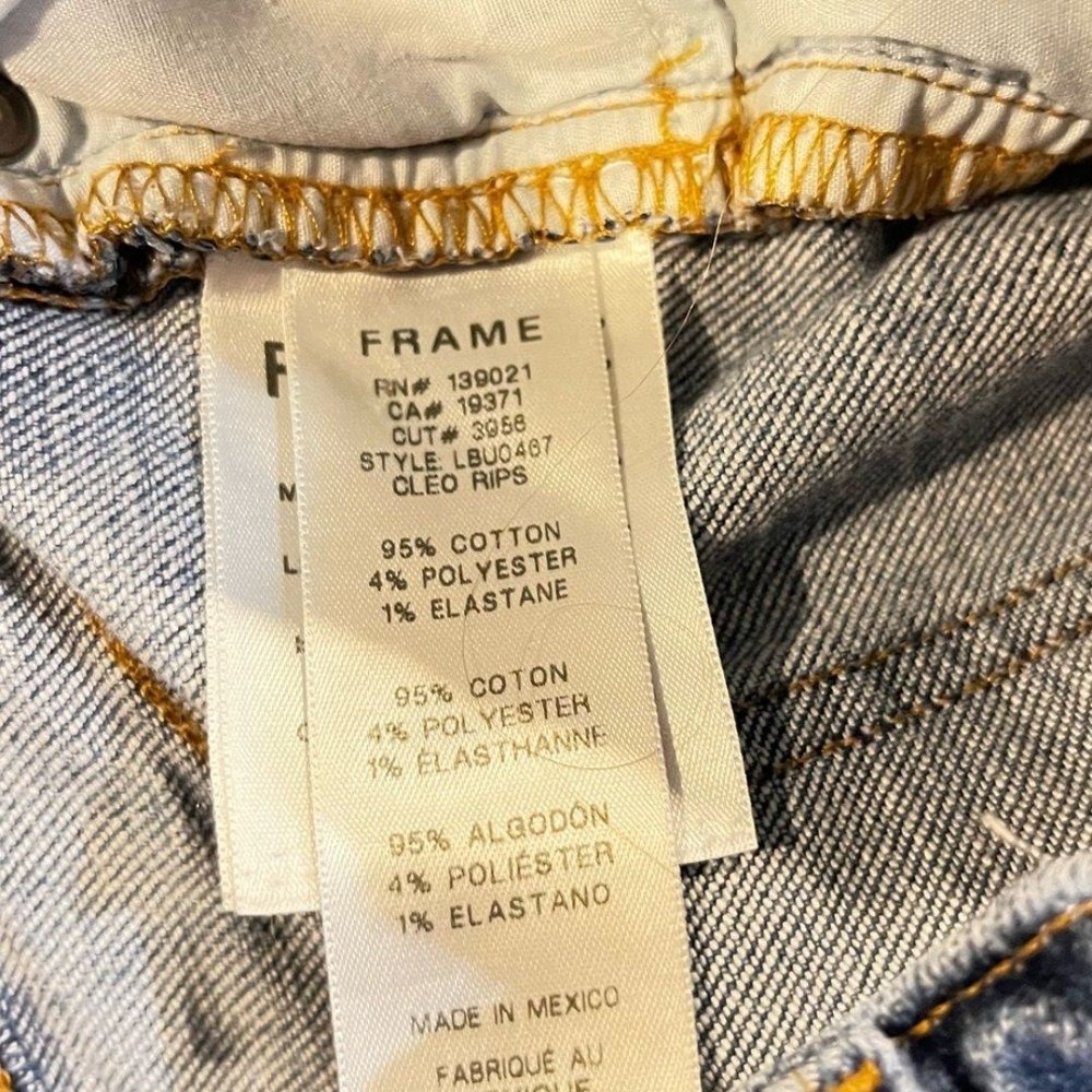 Frame Distressed Blue‎ Denim Le Beau Cropped Jeans Women's Size 25 - Picture 7 of 10